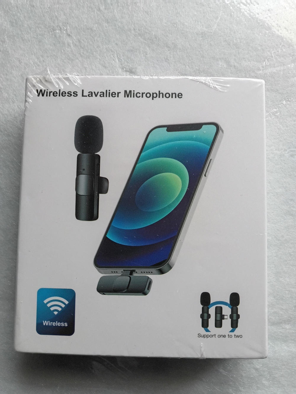 Wireless Lavalier Microphone Clip-On Receiver — Black